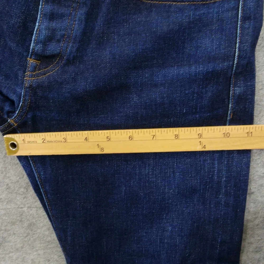 J Crew 484 Jeans Mens 31 Blue Slevedge Slim Straight Mid Rise Button Fly